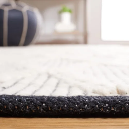 Vista 6 de SAFAVIEH Natura Collection - Alfombra de pasillo de 8 pies, color negro y marfil, diseño moderno, ideal para zonas de alto tráfico en pasillo, baño