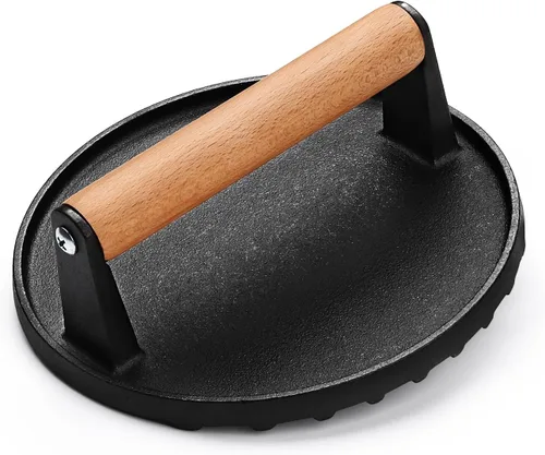 Vista 8 de AIVIKI - Prensa para hamburguesas, prensa para hamburguesas Smash para plancha Blackstone, hierro fundido resistente rectangular de 8.2x4.2 pulgadas