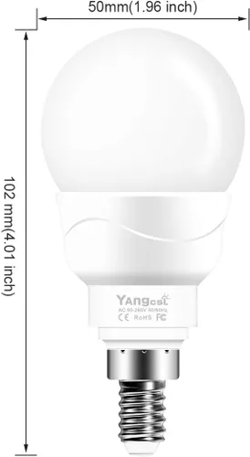 Vista 5 de Yangcsl Bombilla LED E12 con base de candelabro RGB que cambia de color con control remoto (paquete de 6)
