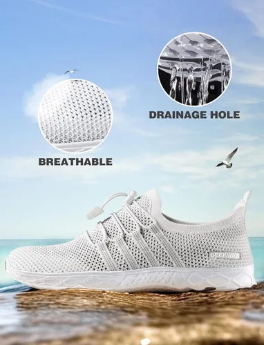 Vista 3 de SEEKWAY - Zapatos de agua para hombre y mujer, secado rápido, zapatos acuáticos minimalistas para la playa, caminar, kayak, canotaje, deportes