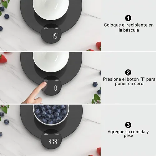 Vista 5 de Ultrean Báscula de precisión para alimentos de 1g/0.1oz, báscula de cocina digital con pantalla LED HD, acero inoxidable, capacidad de 11 libras