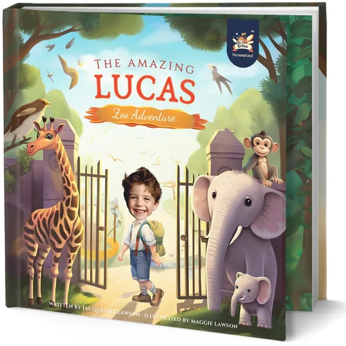 Vista 2 de Libro de cuentos personalizado para niños, increíble aventura en el zoológico, nombre y foto personalizados, regalos para bebés, historia atractiva