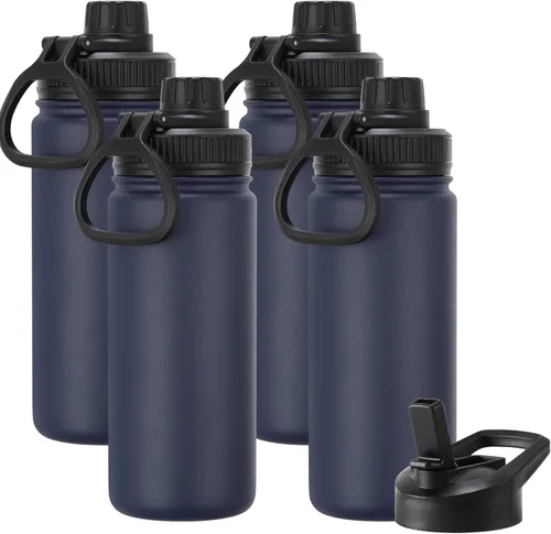 Vista 85 de DOMICARE Botella de agua para niños de 16 onzas para la escuela, de acero inoxidable, con aislamiento al vacío de doble pared, botella de agua