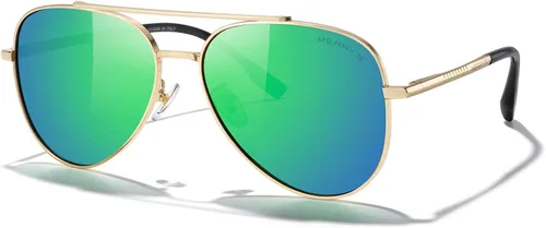 Vista 2 de MERRY'S Gafas de sol clásicas de aviador espejadas para hombres y mujeres, polarizadas, para conducir, pescar, hombres