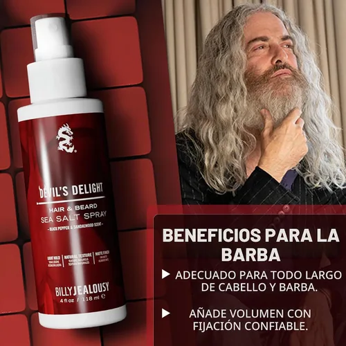 Vista 5 de Billy Jealousy Spray de sal marina, spray texturizante y voluminizador para todo tipo de cabello y longitudes de barba