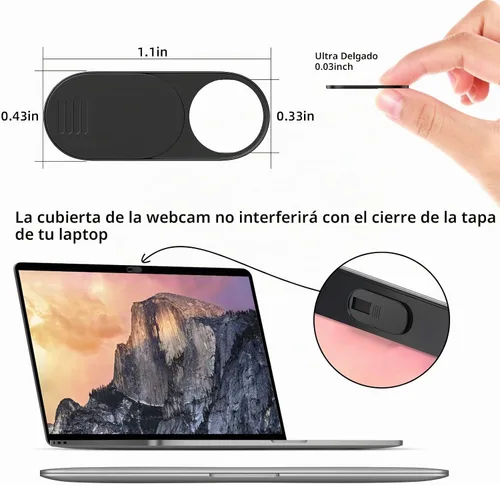 Vista 2 de Funda para cámara de laptop, cubierta ultrafina para cámara web, protege
