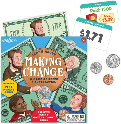 Vista 2 de eeBoo Juego de matemáticas para hacer cambios con dinero de juego, monedas