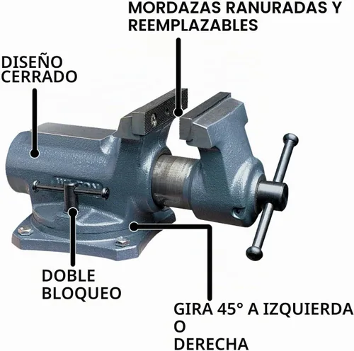 Vista 2 de Wilton Super-Junior tornillo de banco, 4" ancho de mandíbula, apertura de mandíbula de 2-1/4", garganta de 2" (Modelo SBV-100)