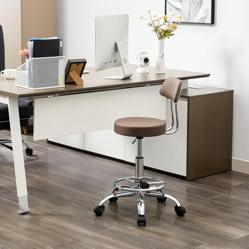 Vista 9 de FIRAVOE Silla de dibujo de oficina (taburete de oficina rodante) (reposapiés de altura ajustable, silla de masaje de 19.5 a 26.6 pulgadas), taburete