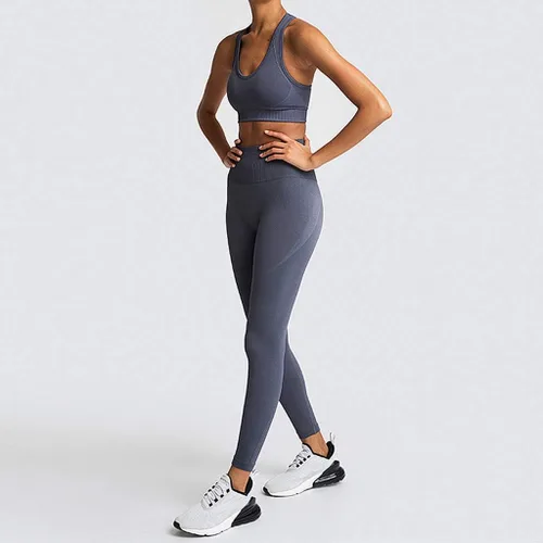 Vista 3 de Conjunto de dos piezas de entrenamiento para mujer Camiseta de manga corta pantalones deportivos Yoga entrenamiento Jogging Outfits Set NIBBER