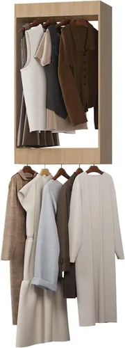 Vista 13 de Unidad Colgante Doble Mediana para Closet, Sistema Modular de Closet, Organizador de Sistema de Closet de Madera con Almacenamiento para Walk-in