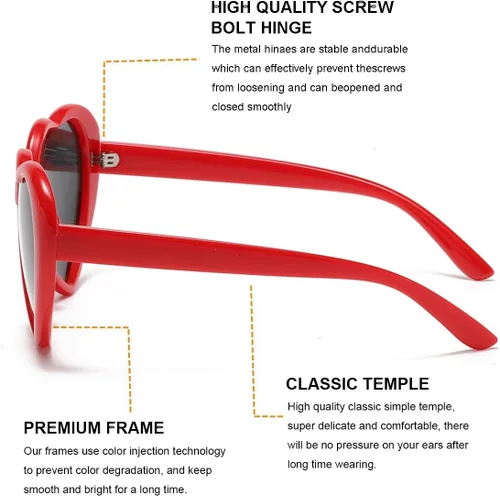 Vista 3 de Gleyemor Gafas de sol polarizadas en forma de corazón para mujer, gafas de moda, accesorios de moda