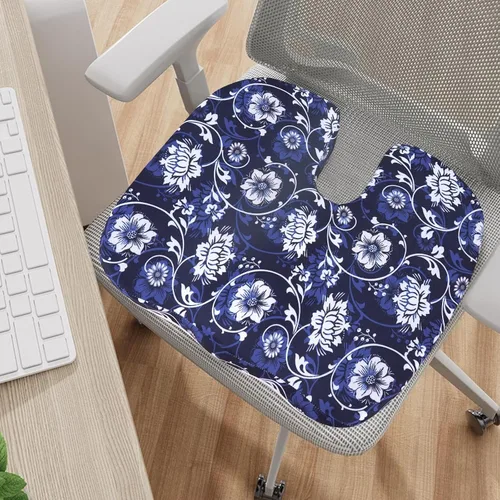 Vista 5 de Cojín para aliviar el dolor de coxis, cojín de espuma viscoelástica para alivio de presión y dolor de coxis, ciática, silla de escritorio de oficina