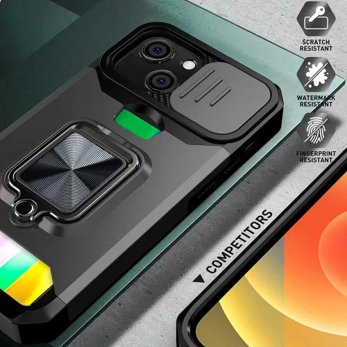 Vista 7 de Funda para teléfono Samsung Galaxy A32 5G con protector de pantalla, soporte para tarjetas, soporte de soporte, resistente, delgada, a prueba