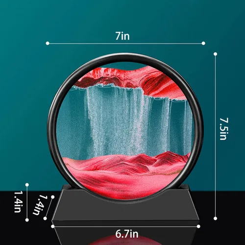 Vista 2 de YKW Arte 3D de arena en movimiento de mar profundo, relajante paisaje de arena cinética para decoración para cualquier hogar, escritorio de oficina