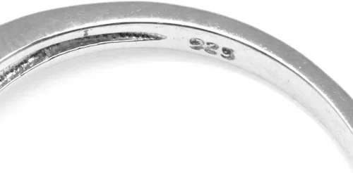 Vista 4 de Silvershake Anillo de compromiso trenzado de plata de ley 925 chapada en oro blanco