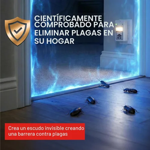 Vista 3 de RIDDEX Plus Repelente de Insectos Enchufe, Disuasivo para Ratones - Control de Plagas para la Defensa Contra Ratas, Ratones, Cucarachas, Bichos e