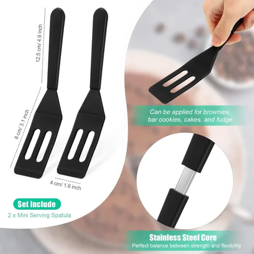 Vista 2 de Patelai Mini Brownie - Espátula de silicona para servir, color negro, 2