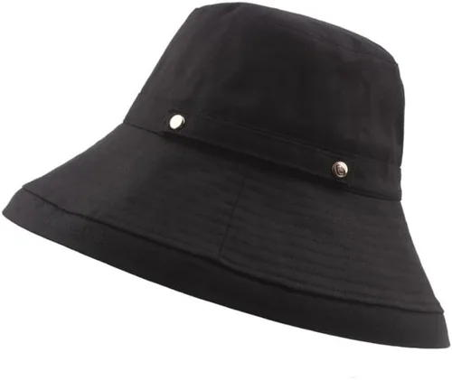 Vista 4 de Sombreros de sol de ala ancha de algodón para mujer, UPF50+, sombrero de playa plegable con protección UV, protección UV, sombrero de pesca