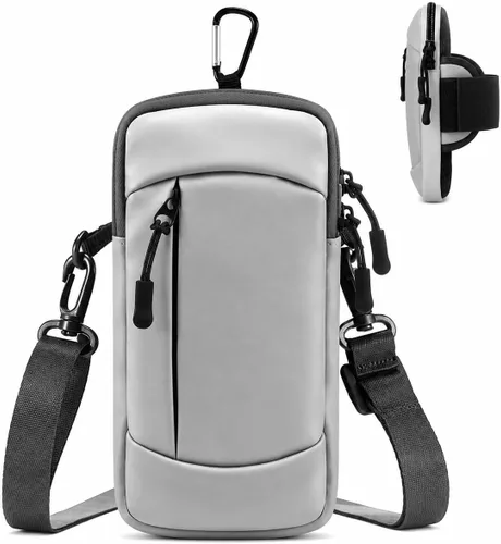 Vista 8 de Soporte para teléfono celular con banda para el brazo, bolsa cruzada 2 en 1