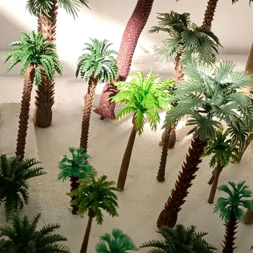 Vista 3 de 36 palmeras, decoraciones de pasteles tropicales, árboles de bosque tropical para diorama de 1.5-6 pulgadas (1.2-6.3 in), árboles en miniatura