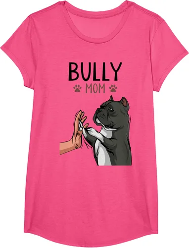 Vista 17 de American Bully Mom Cute Dog Mama Camiseta divertida para mujer, Blanco, S