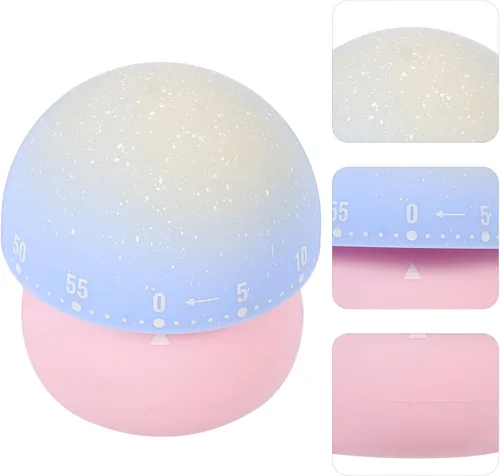 Vista 9 de HEMOTON Mechanical Mushroom Kitchen Timer Pink Countdown Timer for Cooking and Baking for Boiling Kitchen Decor and Time Management Tool