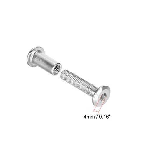 Vista 3 de uxcell Poste de tornillo para orificio de 5/16 pulgadas (0.315 in) de diámetro, hebilla de cinturón macho M6x16mm, pernos de encuadernación de cuero