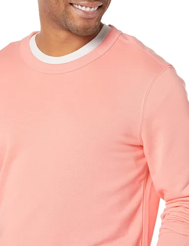 Vista 3 de Tienda Essentials Sudadera ligera de manga larga de rizo francés con cuello redondo para hombre (disponible en tallas grandes y altas)