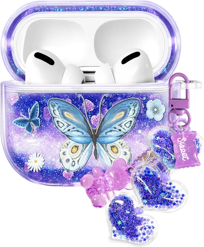 Vista 35 de para Airpods de 2ª/1ª Generación - Estuche Quicksand Liquid Kawaii Lindo Mujer Niña Mujeres Chispeante Brillante Bling Resplandor Adorable Elegante