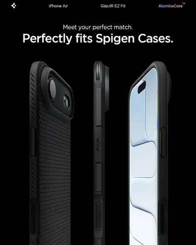 Vista 8 de Spigen AluminaCore Tempered Glass Screen Protector [Glas.tR EZ Fit] designed for iPhone Air [6 Pack] 9H+ Hardness, Aluminum-Enhanced Durability