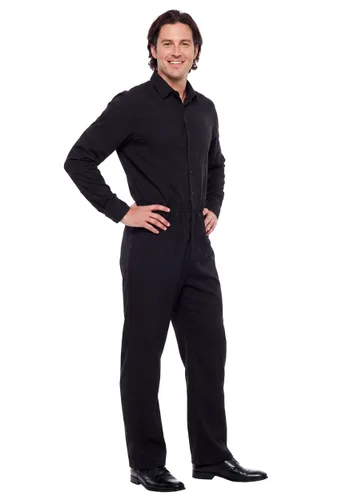 Vista 2 de Pantalones de disfraz para hombre estilo campana negros de los años 70 Multicolor