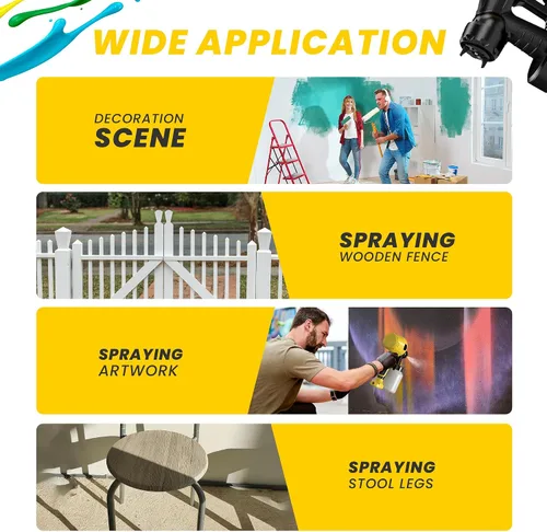 Vista 4 de Pistola pulverizadora de pintura eléctrica de alta potencia de 1000 W, fácil de limpiar para muebles, pintura de casa, interiores, gabinetes