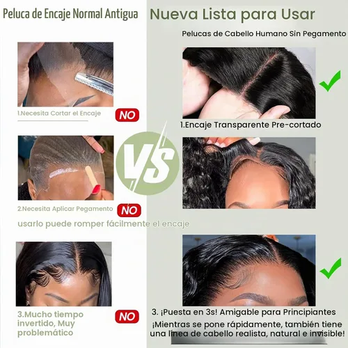 Vista 5 de Pelucas de cabello humano sin pegamento predepiladas precortadas Bob rizado corto con encaje frontal para mujeres negras, cierre de encaje 4x4