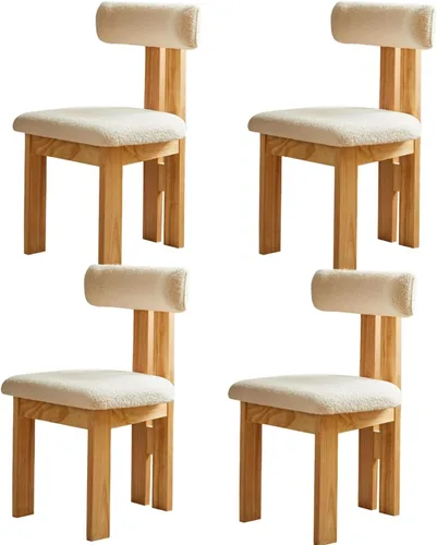 Vista 11 de Sillas de comedor modernas tapizadas, sillas de cocina con marco de madera maciza, silla de sala de estar, cómodo soporte de respaldo alto para sala
