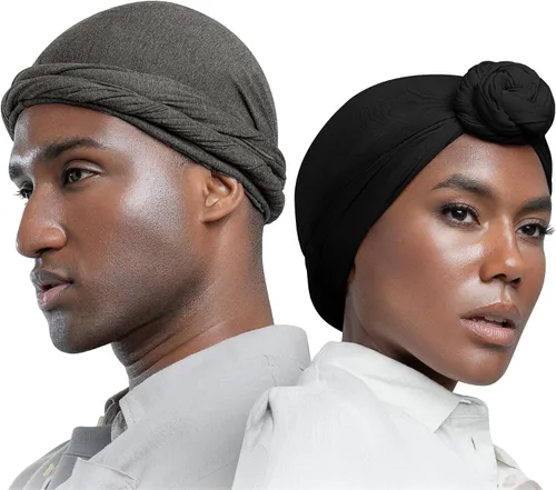 Vista 16 de Turbante Halo con Forro de Satén de Seda Envolvente de Cabeza Preajustado Gorro de Calavera para Hombres y Mujeres Gorro para Dormir Cubierta