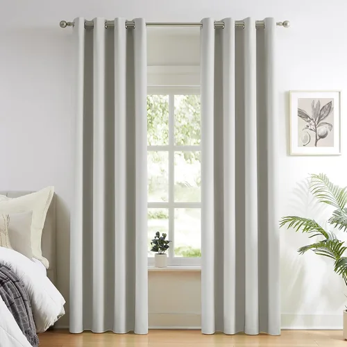 Vista 11 de Melodieux - Cortinas opacas para dormitorio color azul claro, cortinas oscuras de 72 pulgadas de largo, juego de 2 paneles, 100% de algodón