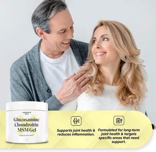 Vista 2 de Gel MSM de glucosamina condroitina (4 onzas), con glucosamina, condroitina, MSM y bromelina para apoyar la salud de las articulaciones, para mujeres