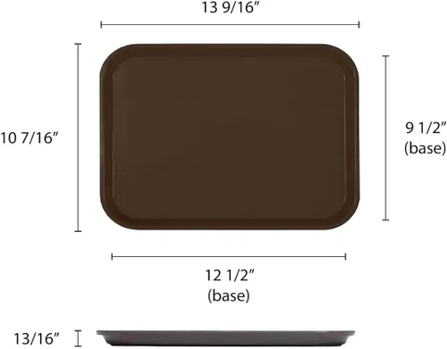 Vista 5 de TrueCraftware - Bandeja de comida rápida de 10 1/2 pulgadas x 13 5/8 pulgadas, juego de 12 bandejas de comida rápida para cafetería, juego de Marrón