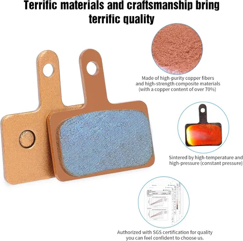 Vista 4 de 4 pares de pastillas de freno de metal sinterizado para bicicleta MTB, pastillas de freno para scooter eléctrico, pastillas de freno de bicicleta