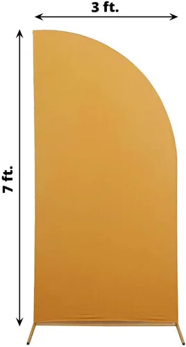 Vista 13 de Efavormart - Juego de 4 fundas de elastano beige para arco de media luna, fundas de telón de fondo Chiara de 2.5 pies a 7 pies para escenarios