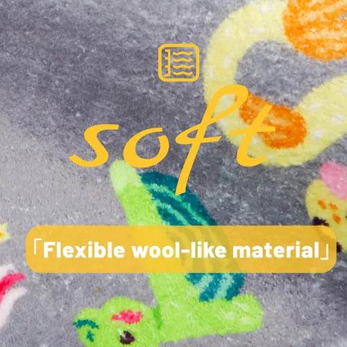 Vista 3 de Alfombra redonda ABC para niños, 4 pies con letras del alfabeto de animales, lavable, antideslizante, bonita alfombra para habitación de niños