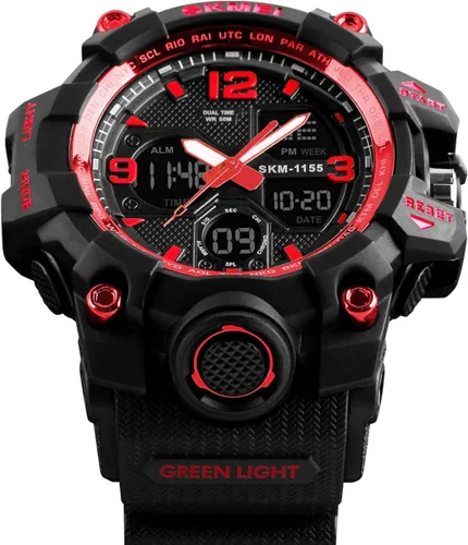 Vista 3 de Mens Analog Digital LED 50M Waterproof Outdoor Sport Watch Military Multifunction Casual Dual Display 12H24H Stopwatch Calendar Wrist Watch