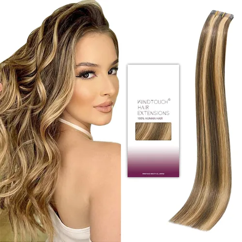 Vista 26 de WindTouch Extensiones de cabello humano con cinta adhesiva, color rojo, 20 unidades, 14 pulgadas, #rojo, 1.06 oz