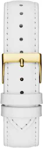 Vista 3 de Guess Reloj para mujer de 1.496 in - Correa blanca esfera blanca caja dorada