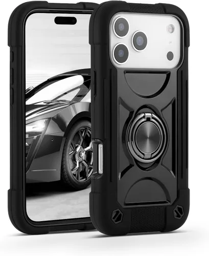 Vista 86 de MARKILL Funda compatible con iPhone Air de 6.5 pulgadas 2025 con soporte de anillo giratorio de 360 grados, protección contra caídas de grado