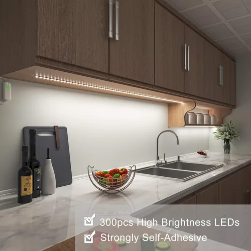Vista 2 de MYPLUS - Tira de luces LED de color blanco, 16.4 pies, luz diurna blanca de 6000 K, cinta de luces LED con 700 lúmenes regulables y 300 LEDs, tira