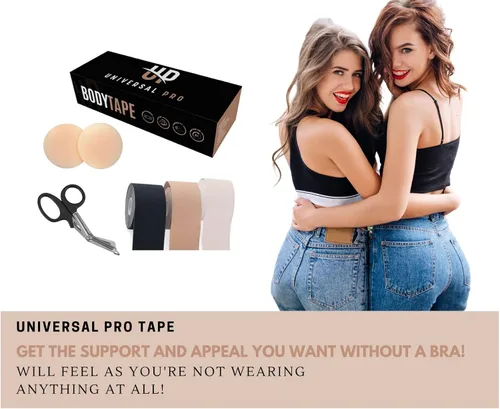 Vista 7 de Boob Tape BoobyTape for Breast Lift Tape A-E Cup Push Up in All Dress Tape with Reusable Nipplecover AdhesiveBob Tape
