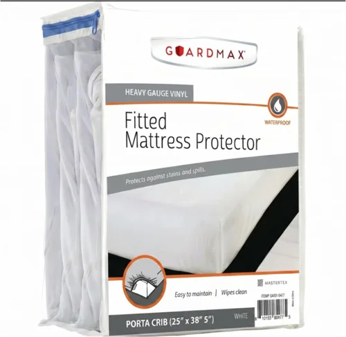 Vista 11 de GuardMax Protector de colchón de vinilo de calibre pesado tamaño King - Funda de colchón impermeable y a prueba de polvo con bolsillos elásticos