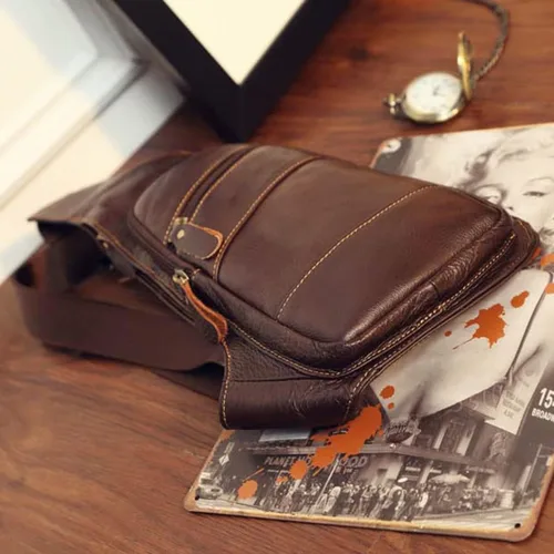 Vista 8 de KPYWZER Mochila de cuero para hombre
